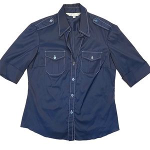 Trina Turk Navy Blouse - Size Large